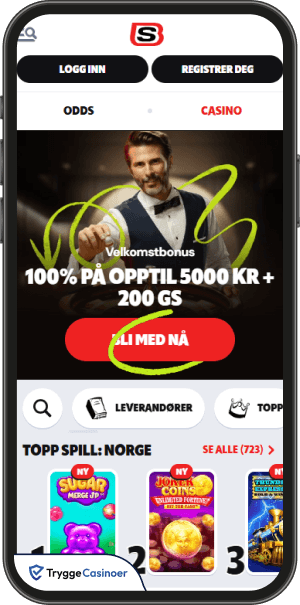 brukergrensesnittet i supabet mobilkasinoets lobby