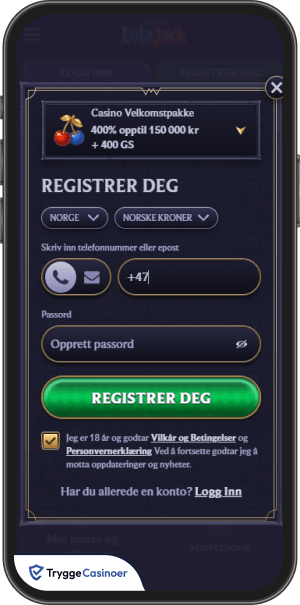 registreringsskjema for lolajack casino