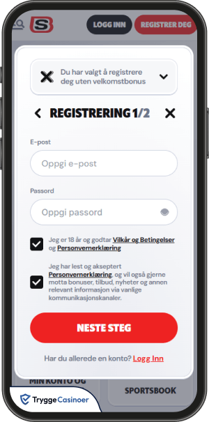 registreringsskjema for supabet casino