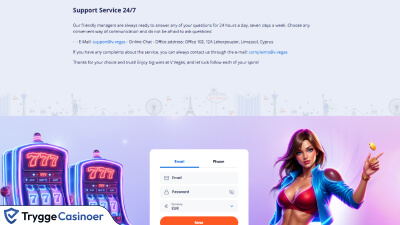 v.vegas kundeservice