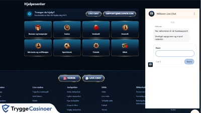 millioner casino kundeservice