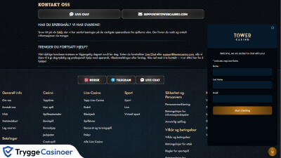 towercasino kundeservice