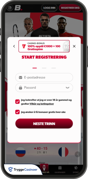 registreringsskjema for betista