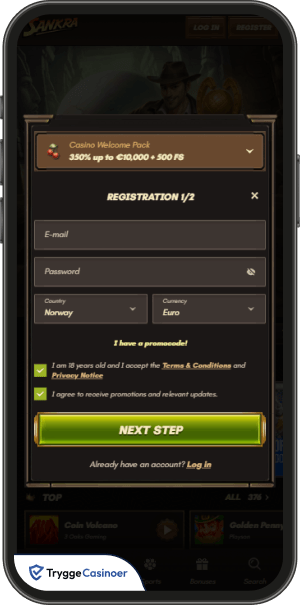 registreringsskjema for sankra