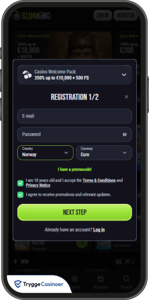 registreringsskjema for slimking